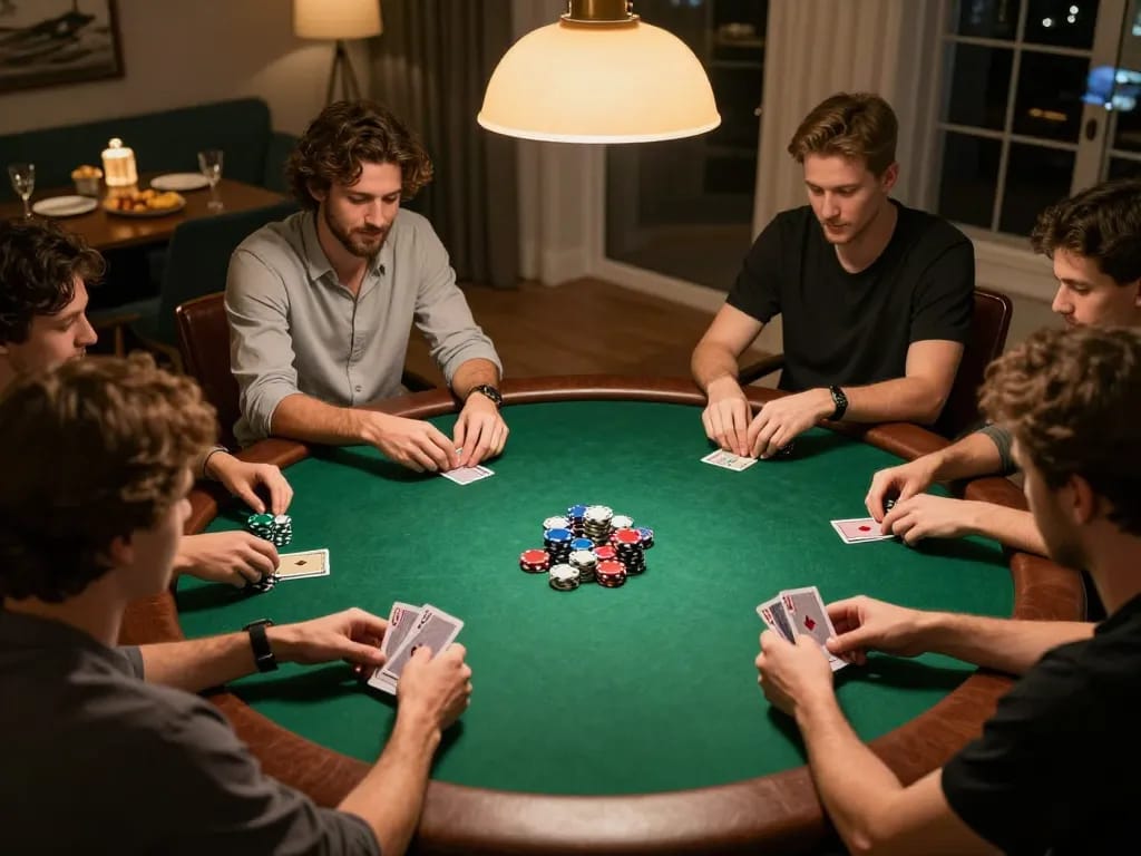 C168 poker game night with friends enjoying strategy and competitive play at home.