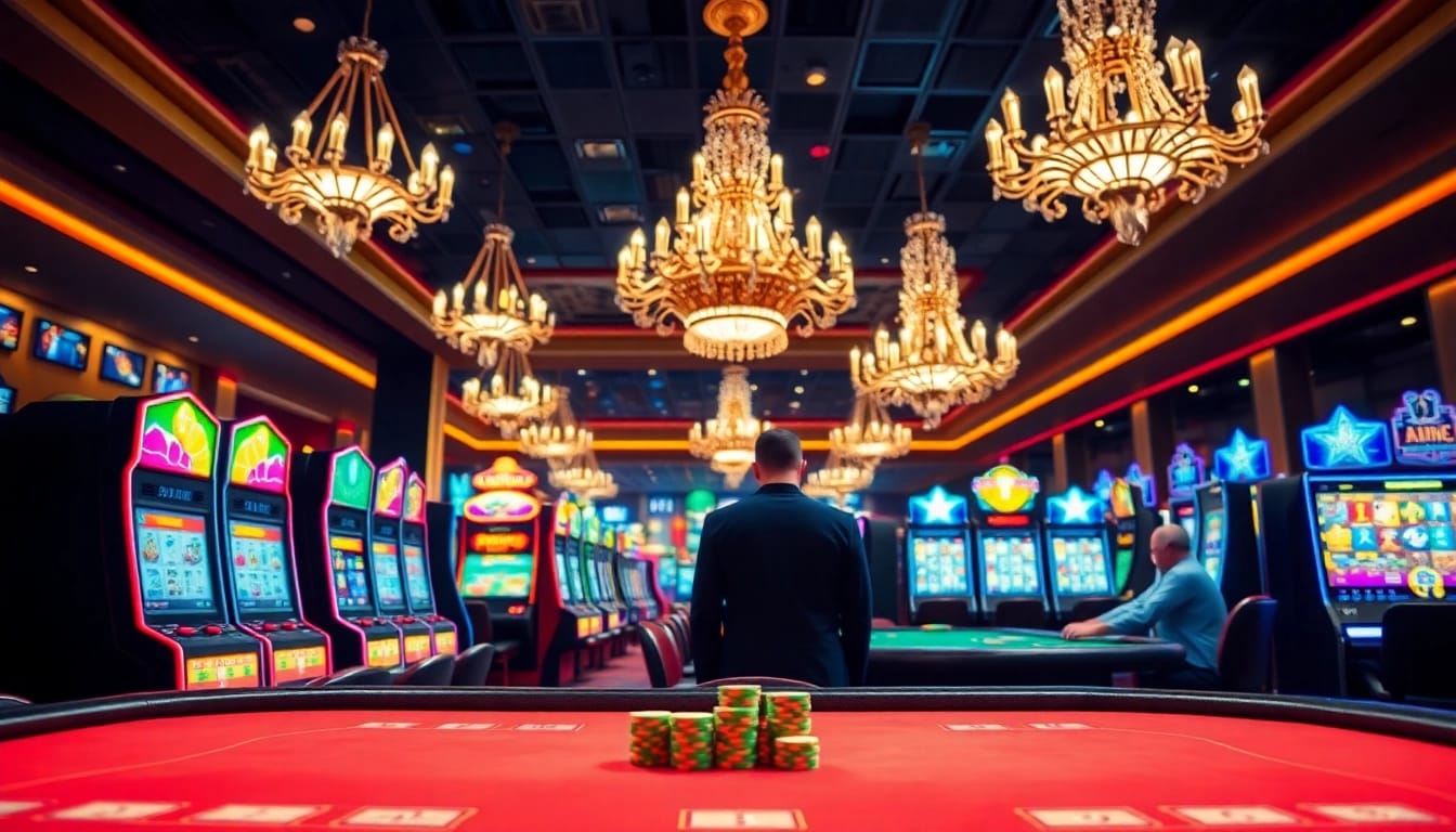 Retrait instantané paris sportif montre des joueurs concentrés dans un casino animé.