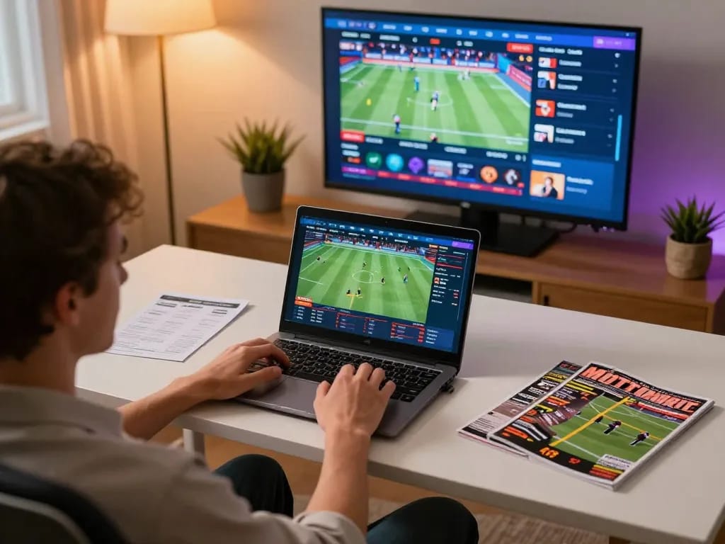 Sports betting action at home with 559X interface, showcasing excitement and player engagement