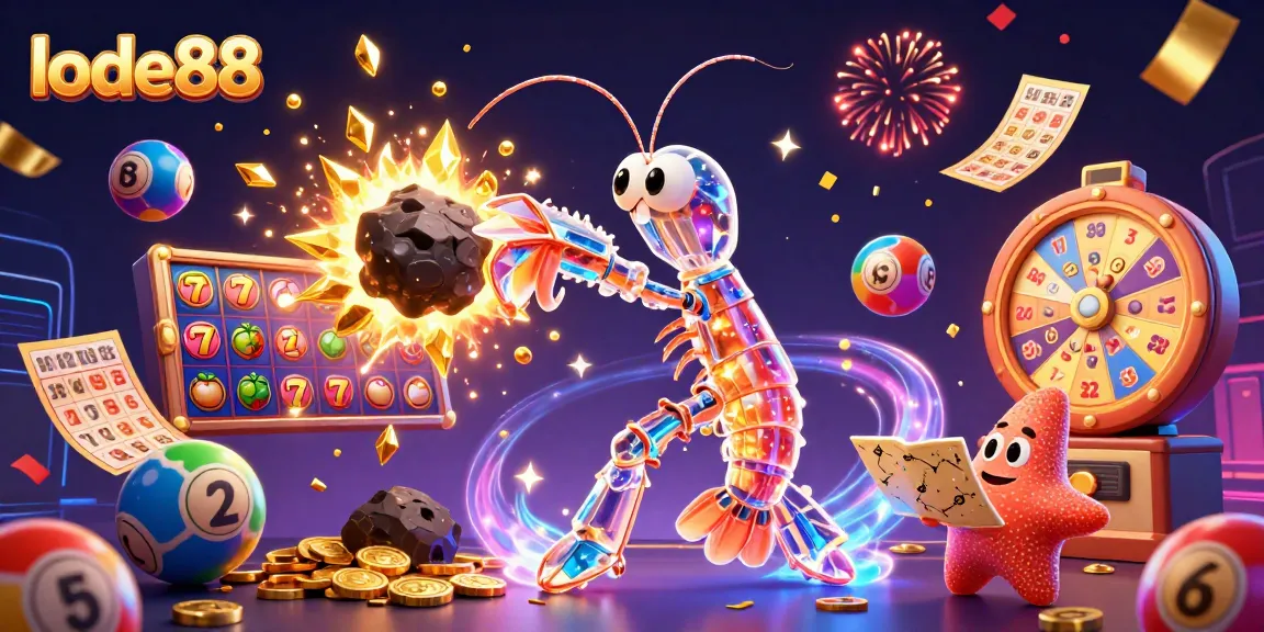Experience endless fun at lode88 casino with a vibrant scene of jackpots, lottery balls, and gaming excitement.