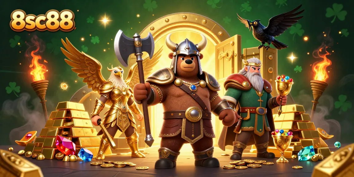 Experience thrilling adventures at 8sc88 with Viking warriors and rich treasure rewards in a captivating casino setting.
