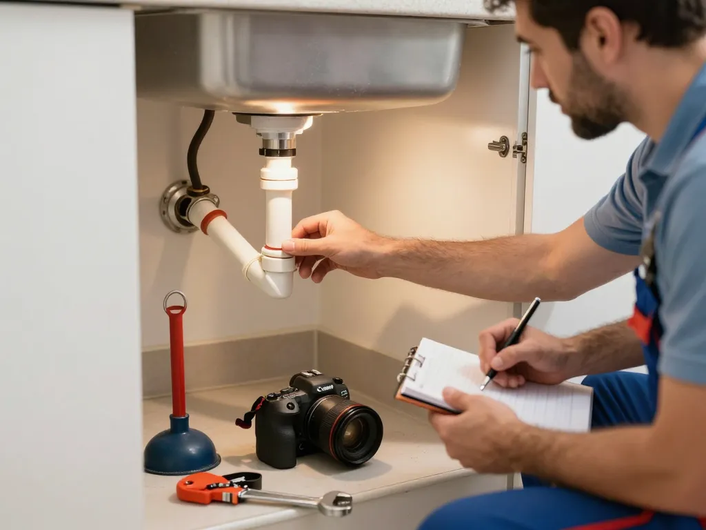 Professional plumber in São Paulo fixing pipes, emphasizing Encanador em São Paulo services and plumbing expertise