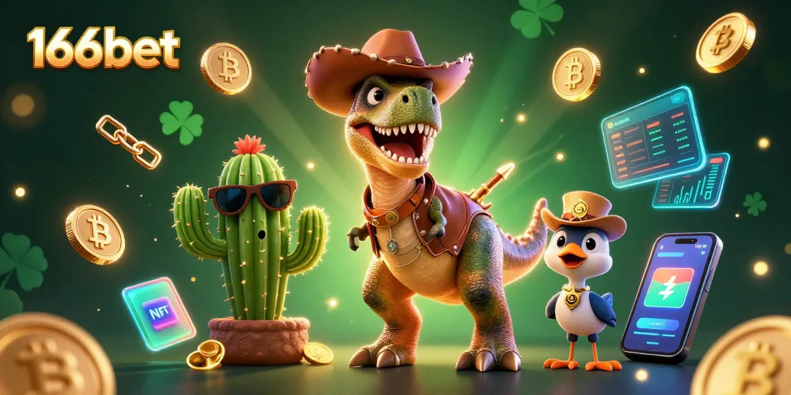 Spin the reels at 166bet and join the adventure with cartoon characters and crypto coins!