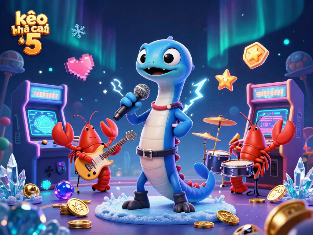 Engage with kèo nhà cái 5 as the electric eel DJ animates an underwater casino stage.