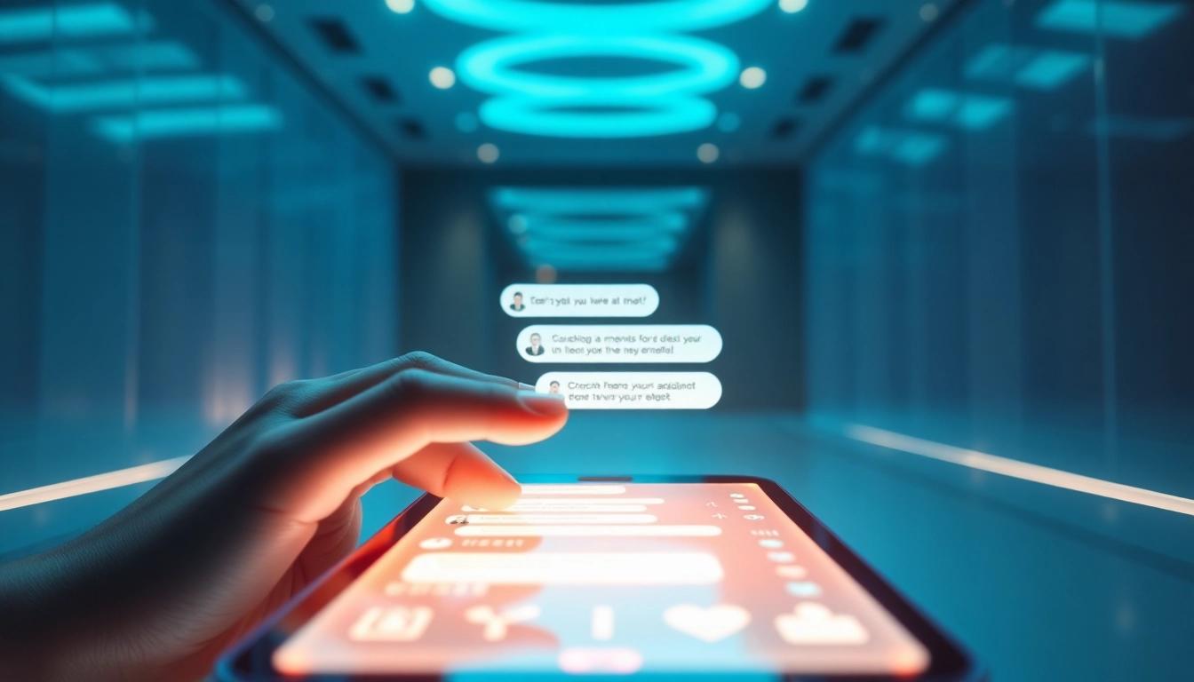 Engaging chat interface of Crushon AI showcasing futuristic communication features.