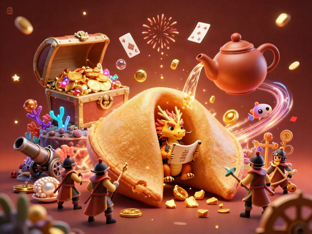 Experience the thrill of du88 with a magical 3D illustration of fantastical creatures and treasures.