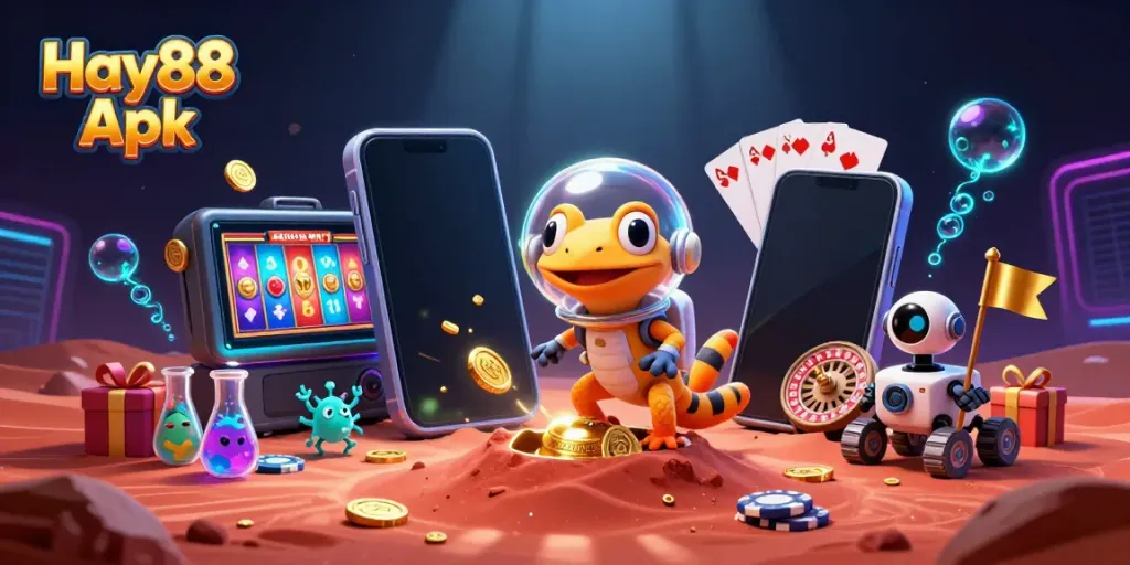 Experience thrilling gameplay with Hay88 Apk as the Martian gecko uncovers a golden casino!
