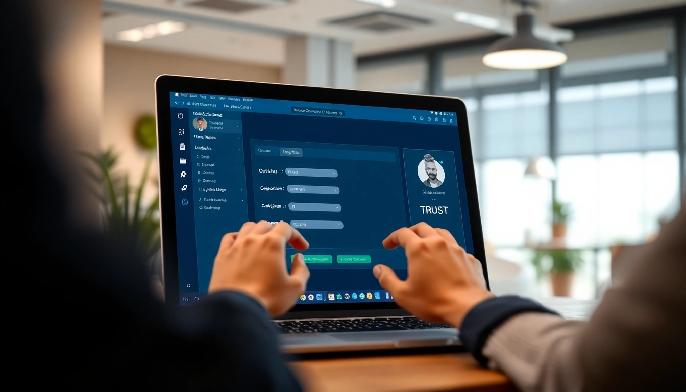 Manage call recording settings on professional software interface in a modern office.