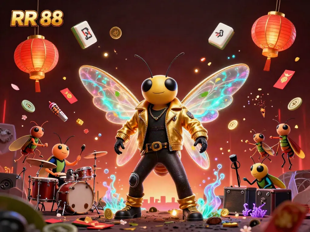 Watch RR 88 come alive with energetic characters celebrating wins in this vibrant casino illustration.