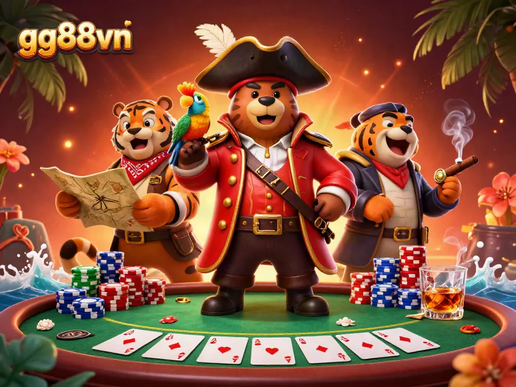 Experience thrilling moments with gg88vn's exciting poker scene featuring vibrant characters and game elements.
