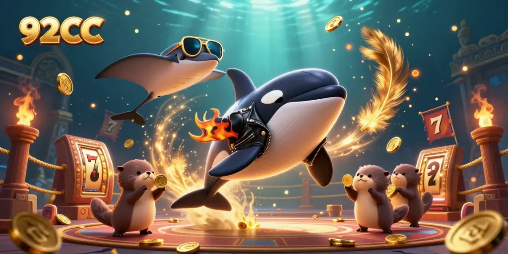 Experience thrilling gameplay at 92CC casino with vibrant characters and slot machines!