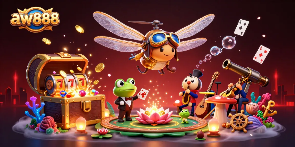 Experience the vibrant aw888 casino world with exciting games and card action in a captivating scene
