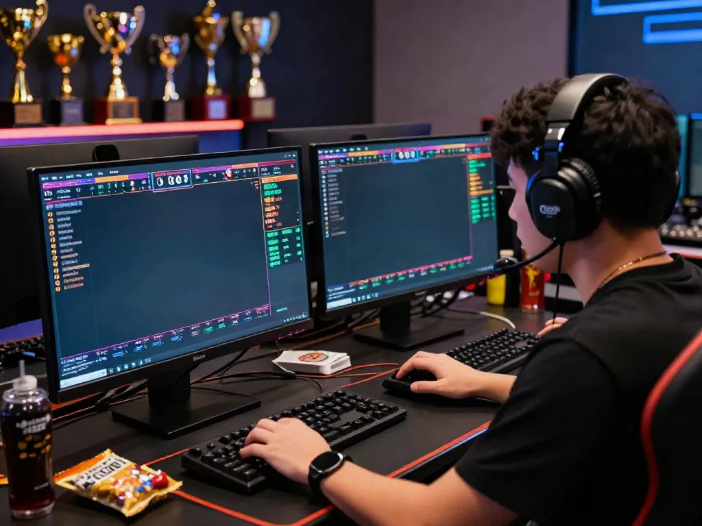 Jogador focado em um jogo de Togel online na tela, acessando o site java toto.