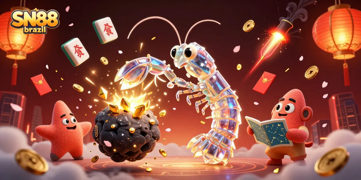 Engage in thrilling gaming at SN88 brazil, featuring a vibrant scene of energetic characters and legendary rewards.