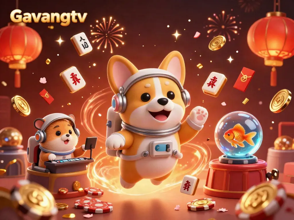 Join the celebration at Gavangtv with a lively space casino filled with floating poker chips and animated characters.