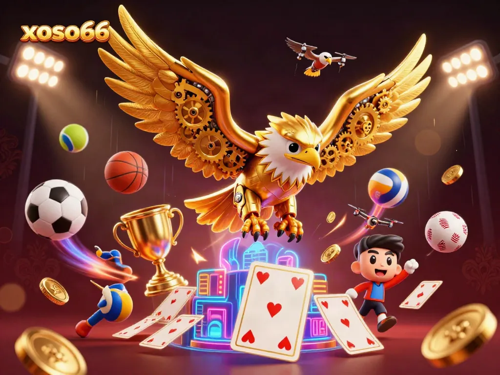 Experience vibrant gameplay with xoso66 showcased in a dynamic 3D casino illustration.