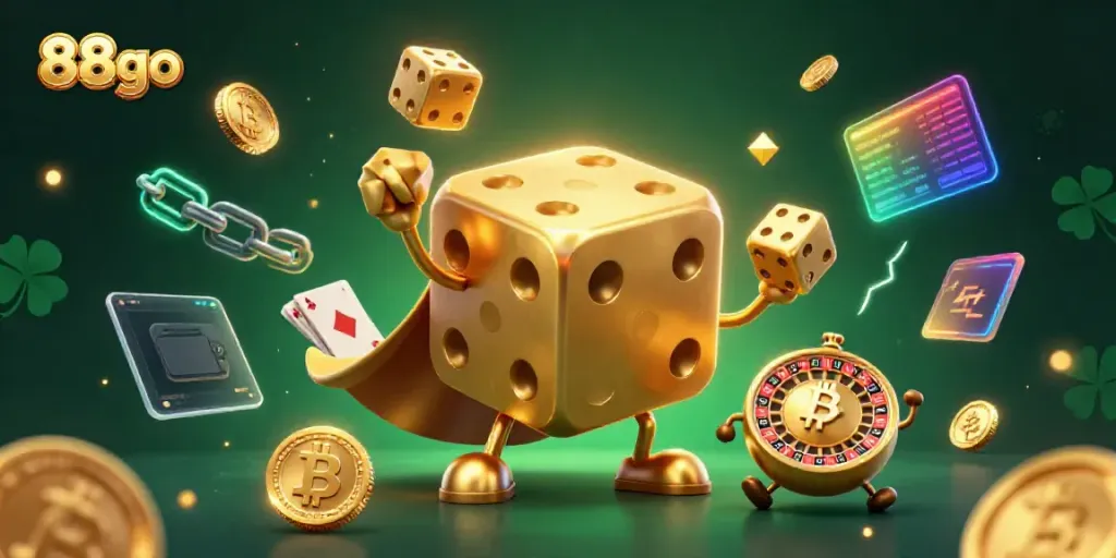 Engage in thrilling games at 88go with dynamic golden dice and crypto elements enhancing your casino experience.