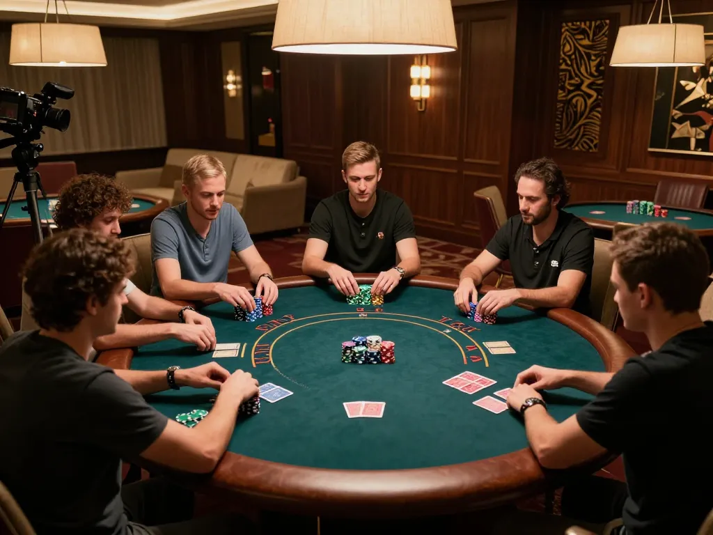 Players at TG88 enjoy an intense poker game, showcasing strategic moves and excitement in a luxurious setting