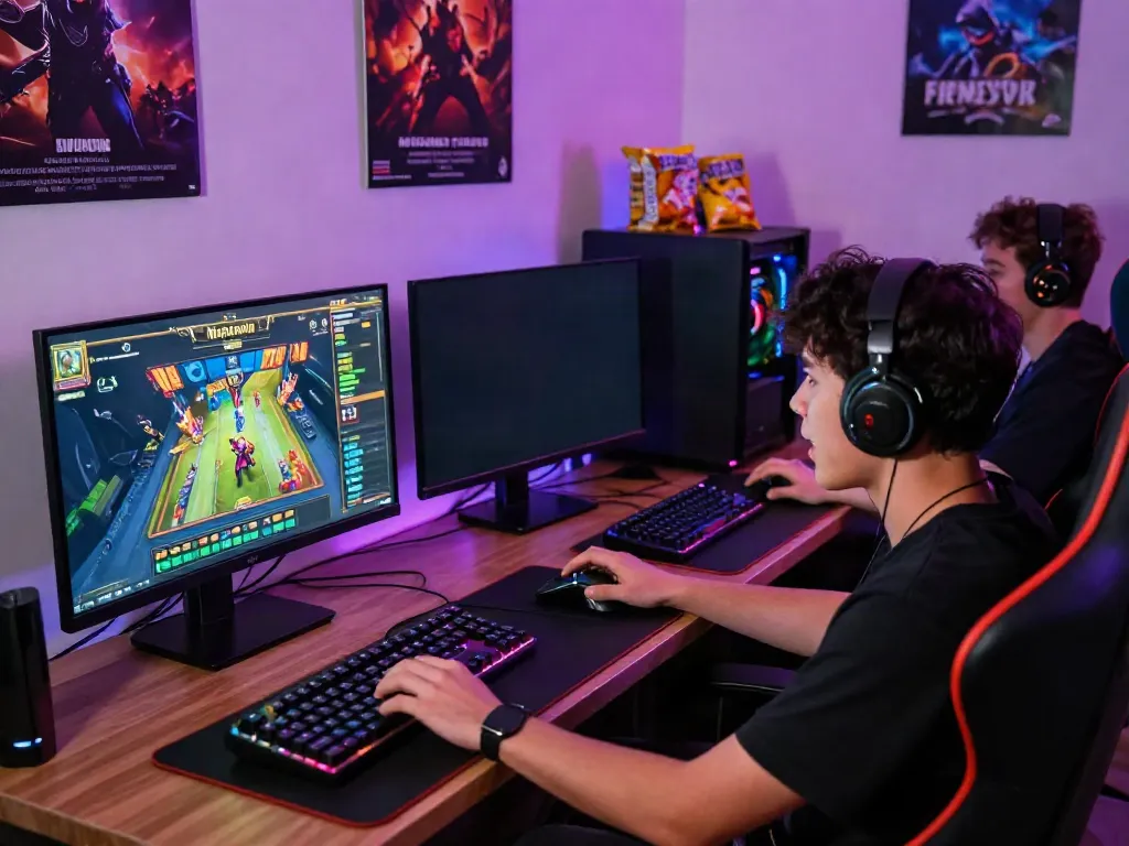 Nohuwin gaming experience with an enthusiastic player immersed in a thrilling slot game session.
