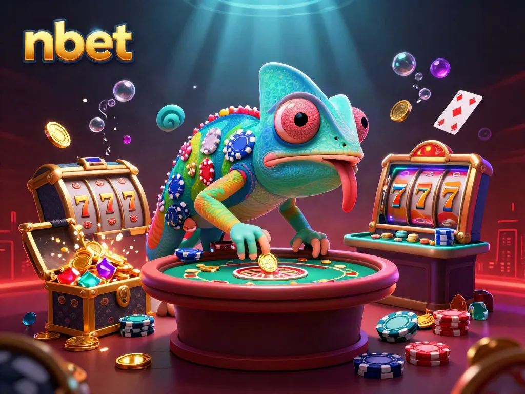 Experience exciting gameplay at nbet with a colorful chameleon casino owner and dynamic game elements.
