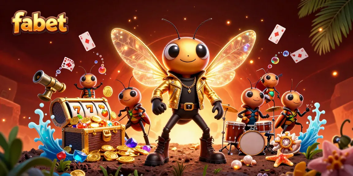 Win big with fabet in this vibrant 3D casino scene featuring exciting slot games and dynamic characters.