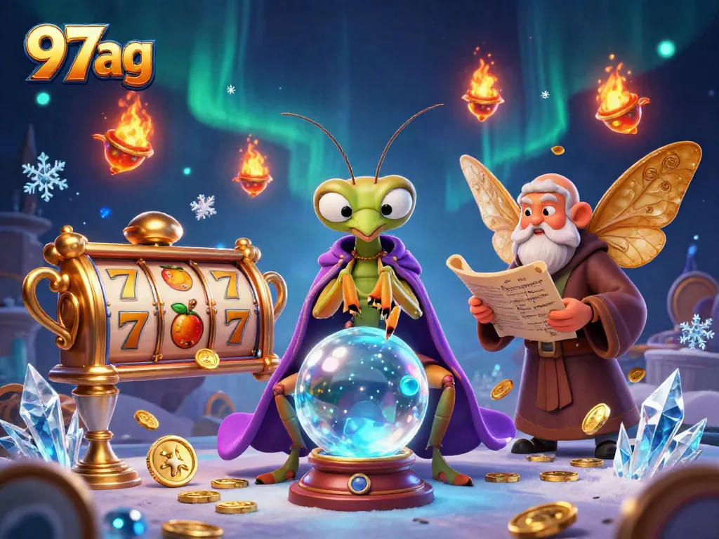 Engage with 97ag's thrilling slot adventure featuring dynamic fortune tellers and vibrant casino elements.