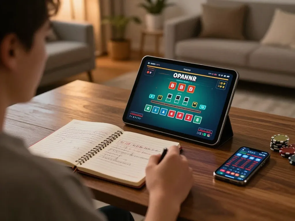 Jogador desfrutando de blackjack com dealer ao vivo no tablet 668bet, mostrando jogabilidade estratégica em casa